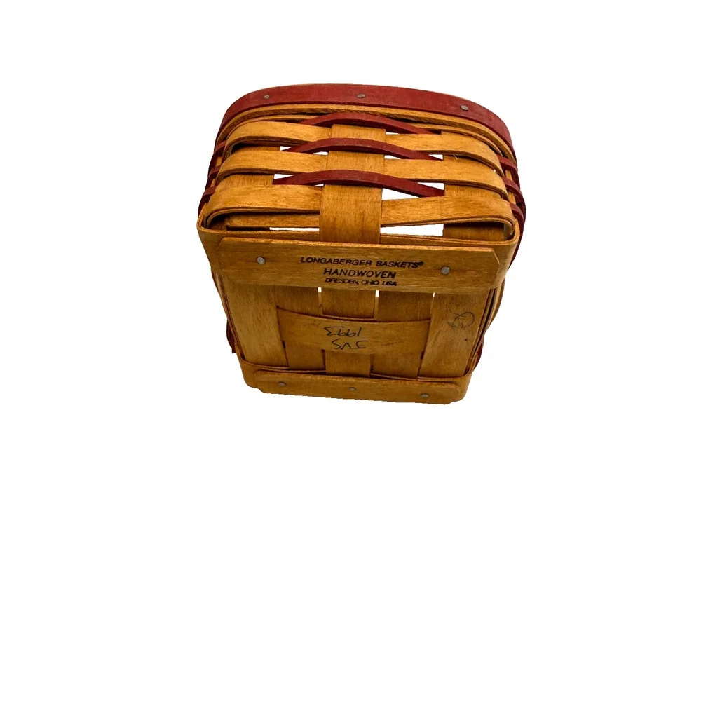 1993 Longaberger Small Sweetheart Basket w/Protector & Liner 5